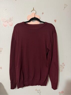 SHEIN Men's Crewneck Sweater in Wine